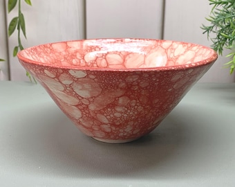 Handmade Bubble Glazed Ceramic Bowls: Limited Edition Wheel-Thrown Colourful Stoneware Dish