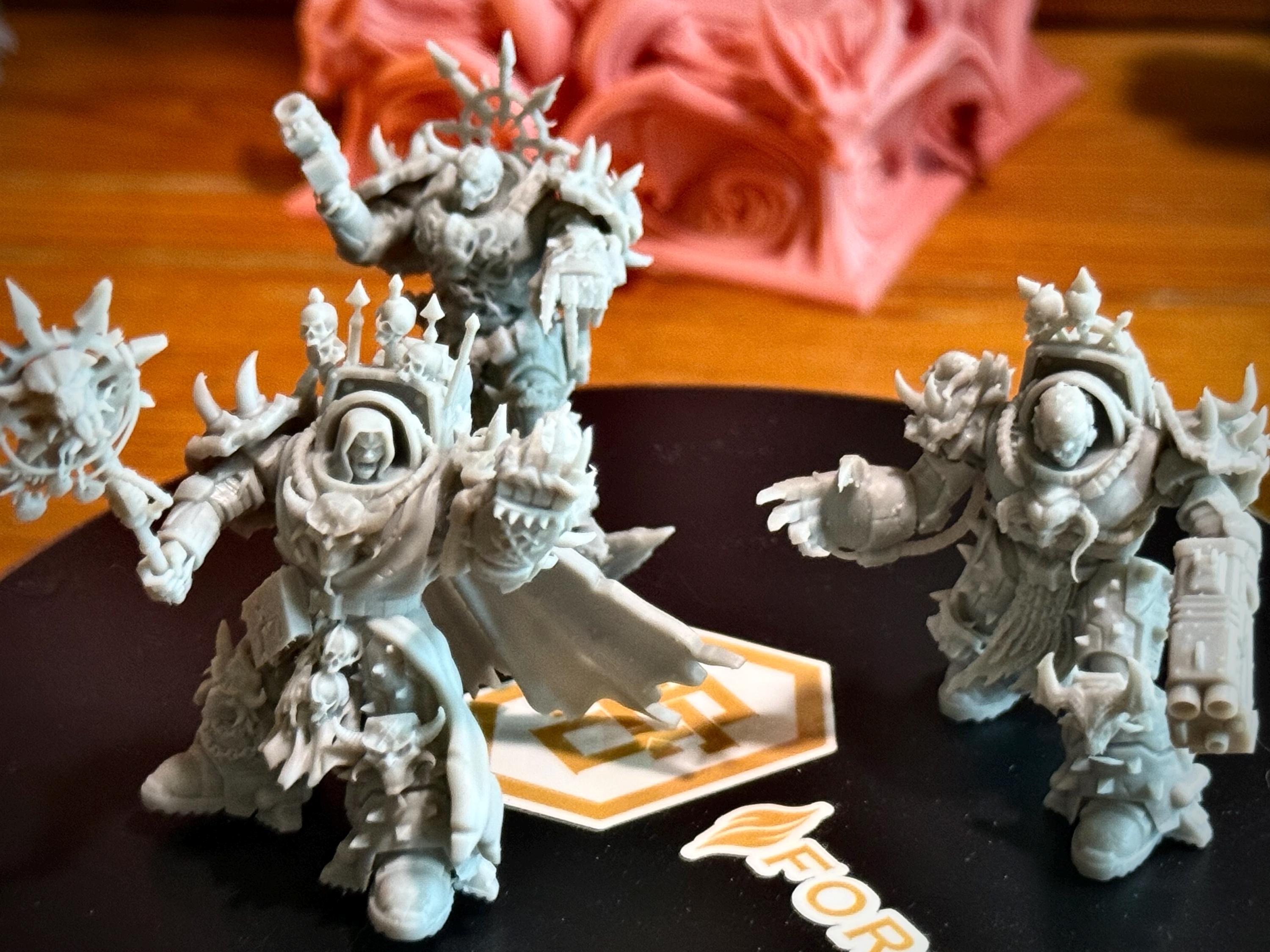 Doom Marine Terminators – Set of 3 Grimdark Resin Miniatures with 32mm Bases