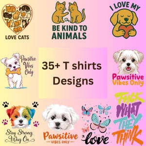 35+ T-Shirt Design Bundle | Trendy SVG, PNG, EPS Files for Cricut & Sublimation | Graphic Tees | Commercial Use Included