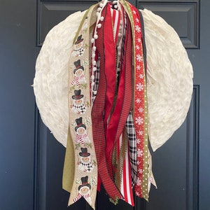 Snowman Smiles Ribbon Bundle | Christmas Ribbons | Holiday Ribbon Set | Wreath Ribbon Accessory | Door Decoration | Wreath Clip On