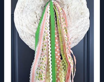 Just Peachy Ribbon Bundle for Wreath | Spring | Summer | Door Decoration | Coffee Filter Wreath Ribbons | Wreath Hanger Ribbon Set