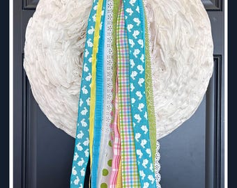 Jellybean Easter Wreath Ribbon Bundle Hanger | Spring Door Hanger Accessory
