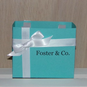 Gift Bag, Medium Blue Personalized Name & Co. Paper Gift Bag