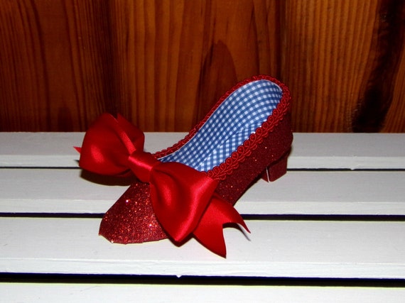 Paper Shoe Favor, Ruby Red Slipper Low Heel Paper Shoe Favor Box Il_570xn