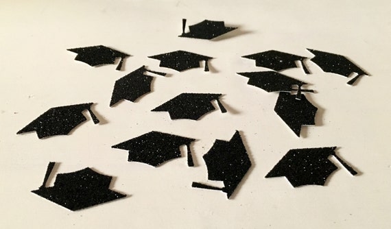 Confetti, 100 ct Glitter Graduation Cap Confetti Party Decor Table Decorations, MANY COLORS AVAILABLE Il_570xn