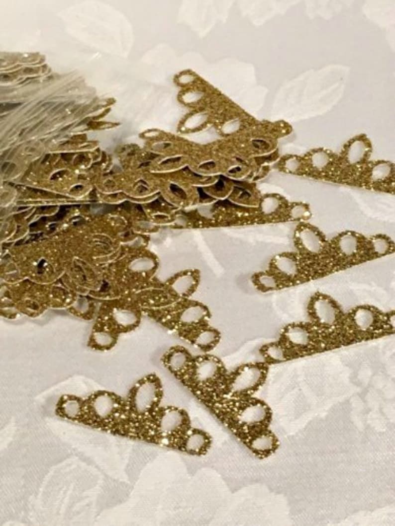 Confetti 100 ct Glitter Tiara Crown Confetti Party Decor Table Decorations MANY COLORS AVAILABLE