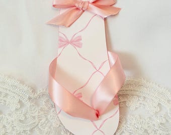 Pink and White Bows Flip Flop Favor Decoration