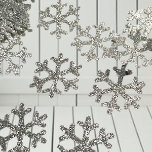 Confetti, 100 ct Glitter Snowflake Shaped Confetti Party Decor Table Decorations, MANY COLORS AVAILABLE