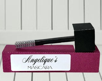 Personalized Mascara Shaped Gift Box: Glitter Paper Favor Box