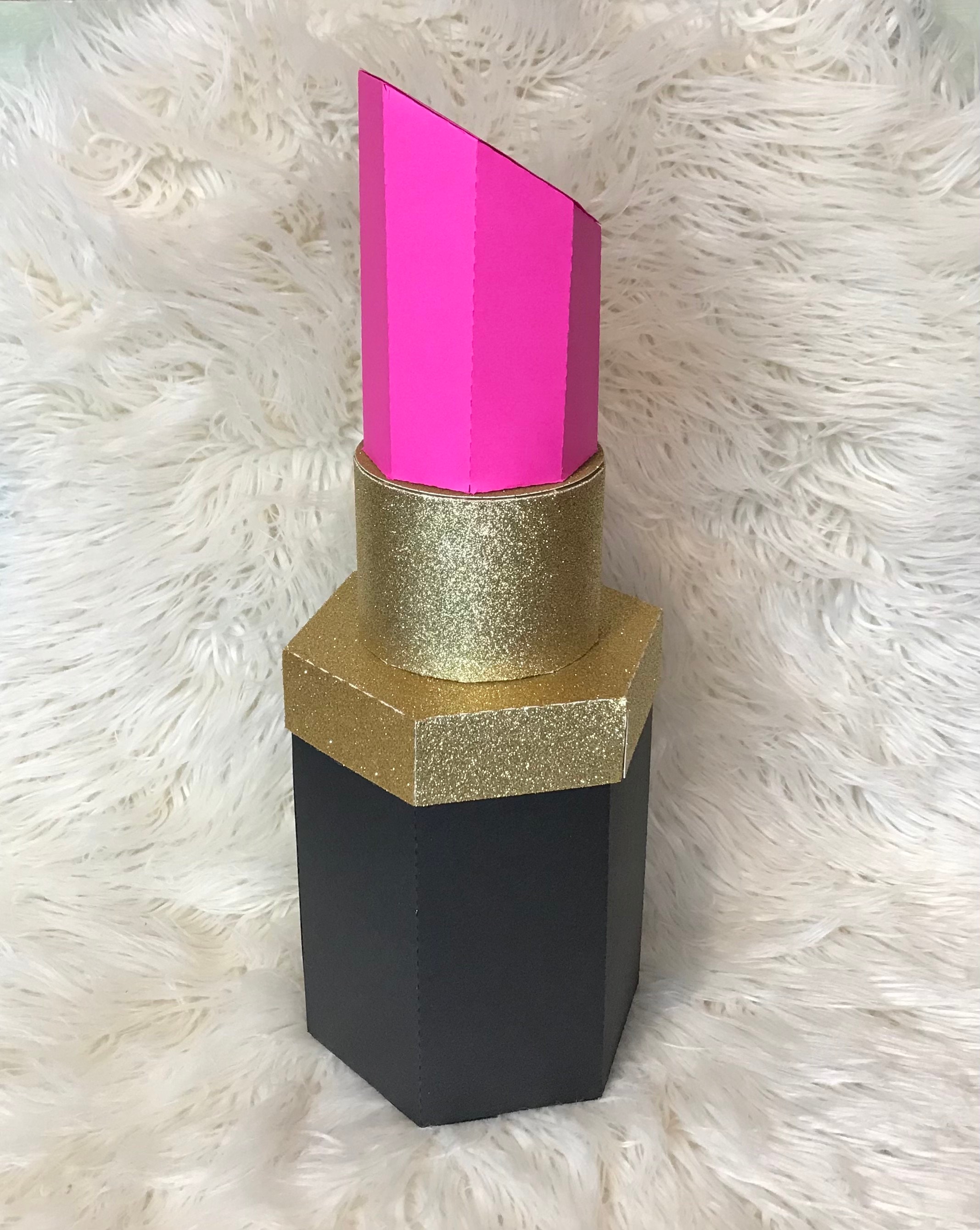 JUMBO Lipstick Shaped 3D Centerpiece, Gift Box, Favor Box, Decoration…