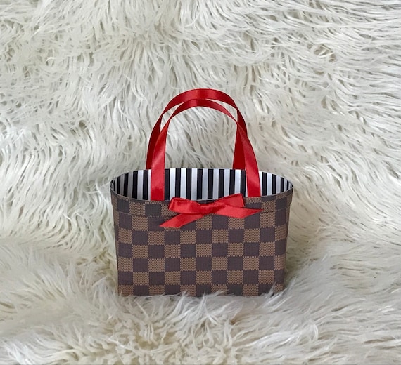 Brown Check Paper Purse Favor, Small Gift Bag Il_570xn