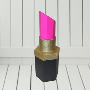 JUMBO Paper Lipstick Shaped 3D Centerpiece, Gift Box, Favor Box, Decoration, Original Design