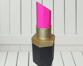 JUMBO Paper Lipstick Shaped 3D Centerpiece, Gift Box, Favor Box, Decoration, Original Design