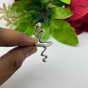 Snake Ring, Coiled Serpent Ring, Gothic Snake Jewelry, Snake Statement Ring, Adjustable Ring, Boho Reptile Jewelry, Unisex Gift