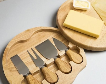 Handgefertigtes 4-teiliges Käsemesser Set – Edelstahl & Holz