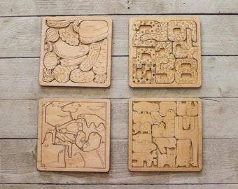 WoodenPuzzleSetMontessoriToyHandmadeEcoFriendlyToyLearningPuzzleforKidsGiftforToddlersJigsawPuzzleforChildrenChildFriendlyGiftEducationalToy