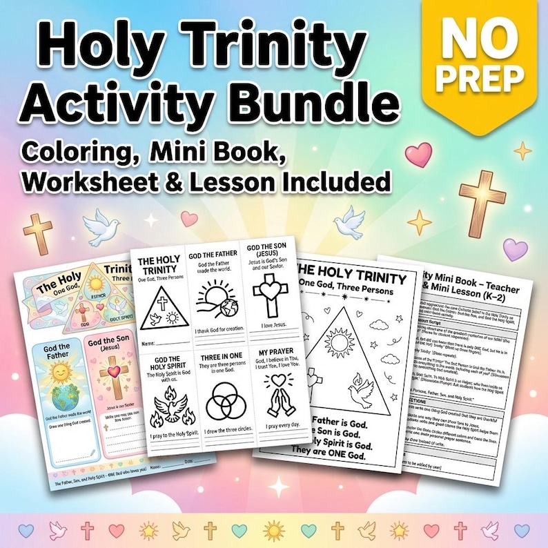 Blessed Holy Trinity Printables for Catholic Homeschool K-3: Mini Book ...
