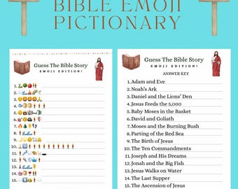 Kids Bible Activity Emoji Game: Printable Sunday School Activity (PDF Download)