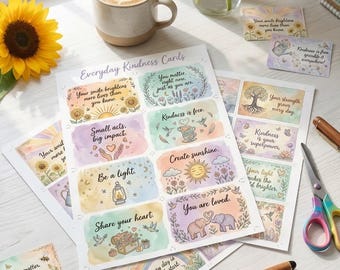 Spread Positivity Kindness Cards, Daily Encouragement Notes, Random Acts Kindness Reminder Printable Lunchbox Notes Feel Good Cards