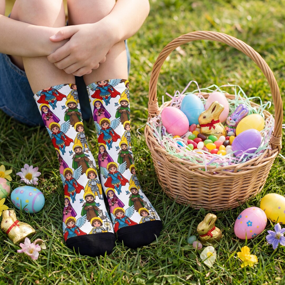 Easter Socks Catholic Easter Gift Saint Socks Easter Basket Filler ...