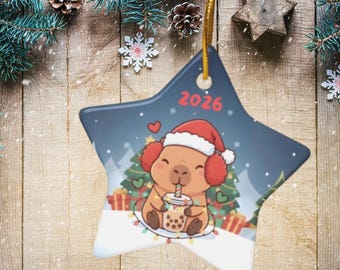 Xiujuers 8 Pezzi Ornamenti Natalizi con Animali, 2D Decorazioni in Acrilico per Albero di Natale, Ciondoli e Addobbi con Animali