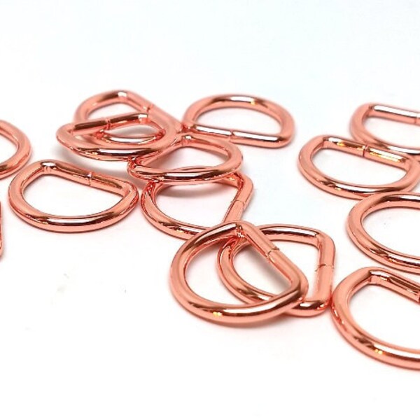 THICK 10 pcs Rose Gold Plated Open Jump Rings - D Rings - 17mm x 14mm - 12 Gauge (2mm Thick) - 13mm x 10mm inside measurement - High QUALITY