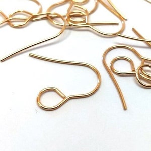 50 pcs 304 Stainless Steel Earring Hooks with Loop Hole - 19mm x 14mm - Large Loop: 6mm - Gold