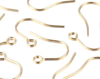 100 Stück 304 Edelstahl Goldene Ohrring Haken mit Öse Loch - 18mm x 18mm - Anlaufgeschützt! 18K Vergoldet
