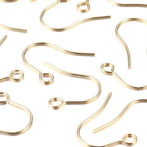 100 pcs 304 Stainless Steel Golden Earring Hooks with Loop Hole - 18mm x 18mm - Tarnish Resistant! 18K Gold Plated