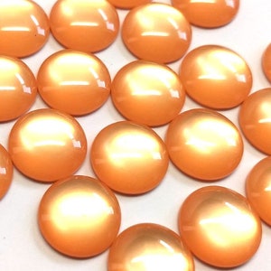 10 piezas Druzy Resina Embellecimiento Cabujones - 12mm - Estilo Brillo - Naranja - Sólido