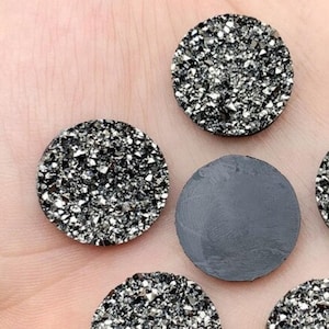 10 piezas Druzy Resina Embellecimiento Cabochons Gunmetal - 20mm - Estilo de moneda