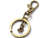 10 pcs. Antique Bronze Lobster Swivel Clasp and Key Ring - 73mm (2.87 inch) - Claw Clasps