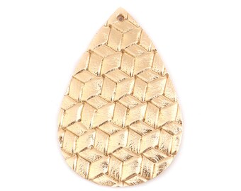 - Double Sided 2.2 Orange Floral Embroidered Faux Leather Dangle Charms Pendants Brown 56mm Teardrop Beige 10 pcs