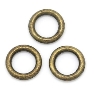 100 pcs Antique Bronze Soldered Closed Jump Rings - 6mm - 18 Gauge (1mm Thick)