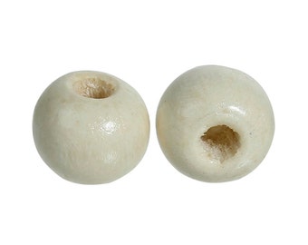 500 pcs Natural Wooden Round Spacer Beads - 7mm - 8mm - Large Hole - Hole Size: 2.5mm