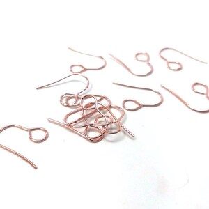 500 ganchos para pendientes de acero inoxidable 304 con orificio para bucle - 19 mm x 14 mm - Bucle grande: 6 mm - Oro rosa