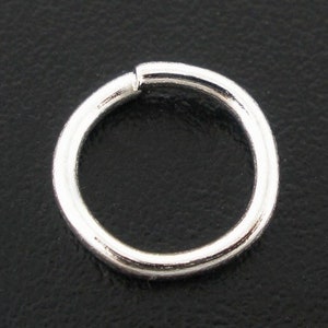 100 pcs Silver Plated Open Jump Rings - 6mm - 19 Gauge