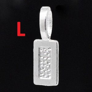 100 pcs. Silver Plated Rectangular Large Glue On Bails - 26x8mm