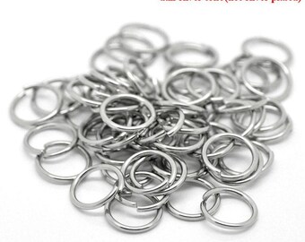 100 pcs - 304 Stainless Steel Open Jump Rings 10mm - 20 Gauge (0.8mm Thick) - High Quality - Hypoallergenic! Tarnish Resistant!