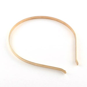 Thin 10 pcs. Gold Golden Tone Iron Headbands 4mm wide 110mm diameter 4.33 inch image 1