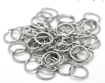100 pcs - 304 Stainless Steel Open Jump Rings 10mm - 20 Gauge (0.8mm Thick) - High Quality - Hypoallergenic! Tarnish Resistant!