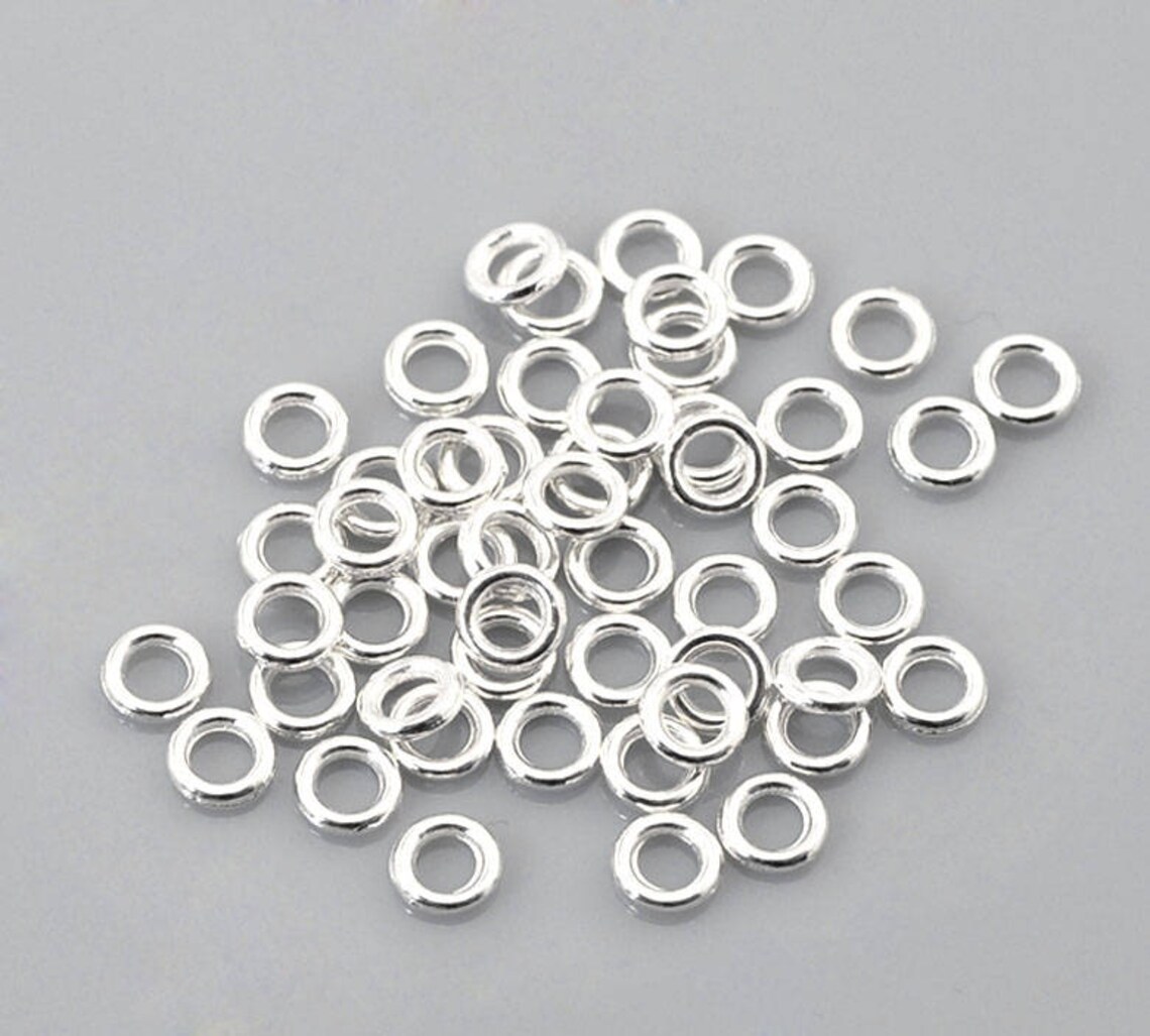 100 Pcs Silver Plated Soldered Closed Jump Rings 4mm 20 Etsy
