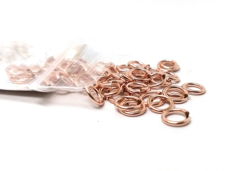 16 Gauge 8mm Beadsmith 10 pcs Real Rose Gold Filled Jump Lock Anti-Tarnish Coating!