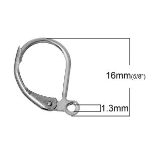 30 pcs (15 pairs) 304 Stainless Steel Leverback Earrings - 16x11mm - Hypoallergenic!