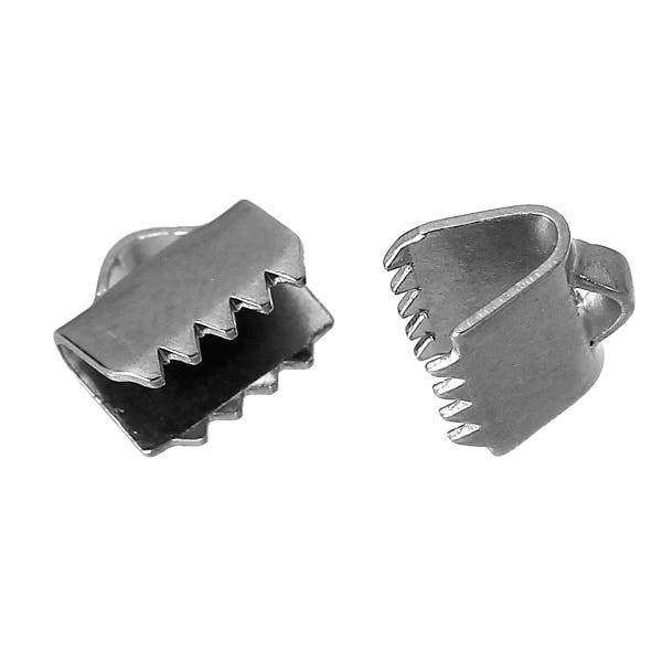 30 pcs. 304 Stainless Steel Smooth Ribbon Crimp End Caps - 7mm x 6mm - Great for 7mm Cords! Hypoallergenic! Tarnish Resistant!