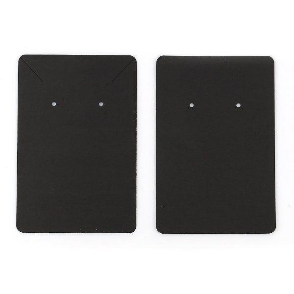 30 pcs. Black Cardboard Paper Jewelry Earrings Earring Rectangle Display Cards Tags Labels - 2 Holes- 90mm x 60mm (3.5" x 2.4")