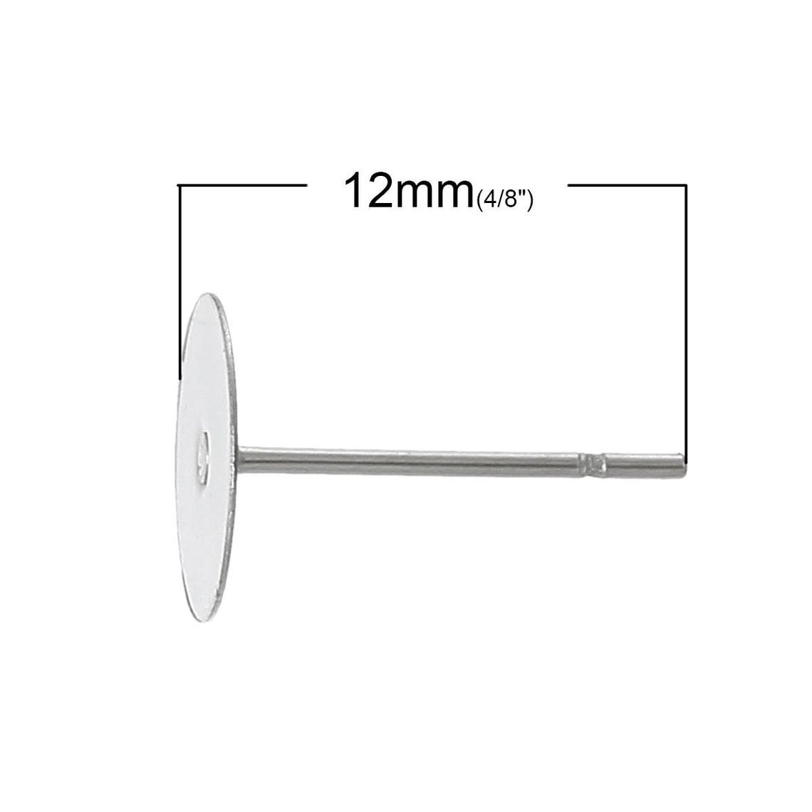 100 Pcs Stainless Steel Earring Studs – 12x5mm, 50 Pairs For Jewelry Making, DIY Earrings 14 thumbnail image