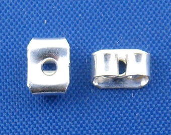 500 pcs (250 Paires) Écrous d’oreille plaqués argent - 4mm x 5mm - Bouchons d’oreilles! - Conception de papillons