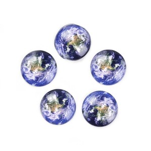 10 pcs Cercle Planète Terre Monde Système solaire Univers Dôme rond en verre Joints Cabochons - 12 mm (1/2 po.)