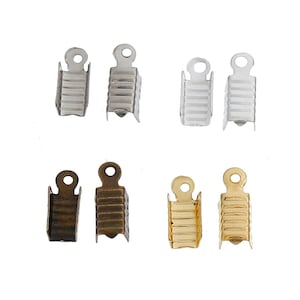 400 pcs. Assortment of Textured Crimps Cord Ends Caps - 12mm x 5mm - Variety Pack - 4 Colors!